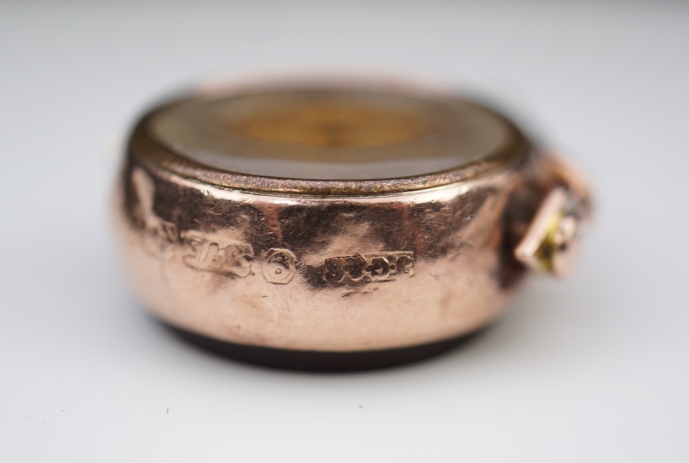 Three 9ct gold fob pendants